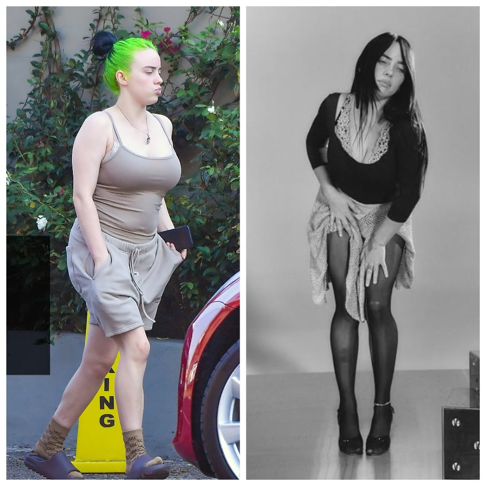 Билли Айлиш до и после похудения/ Фото: соцсети певицы и ролики YouTube